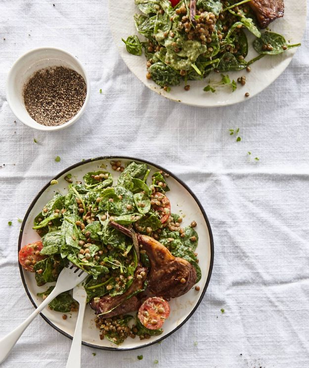 Lamb With Herby Yoghurt Lentil Salad in the Thermomix | Recipe