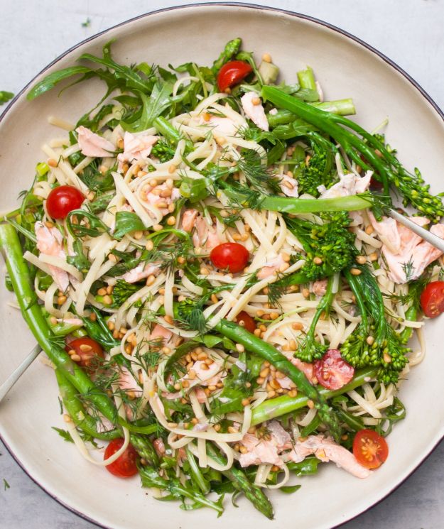 Linguine W. Flaked Salmon in the Thermomix | Recipe