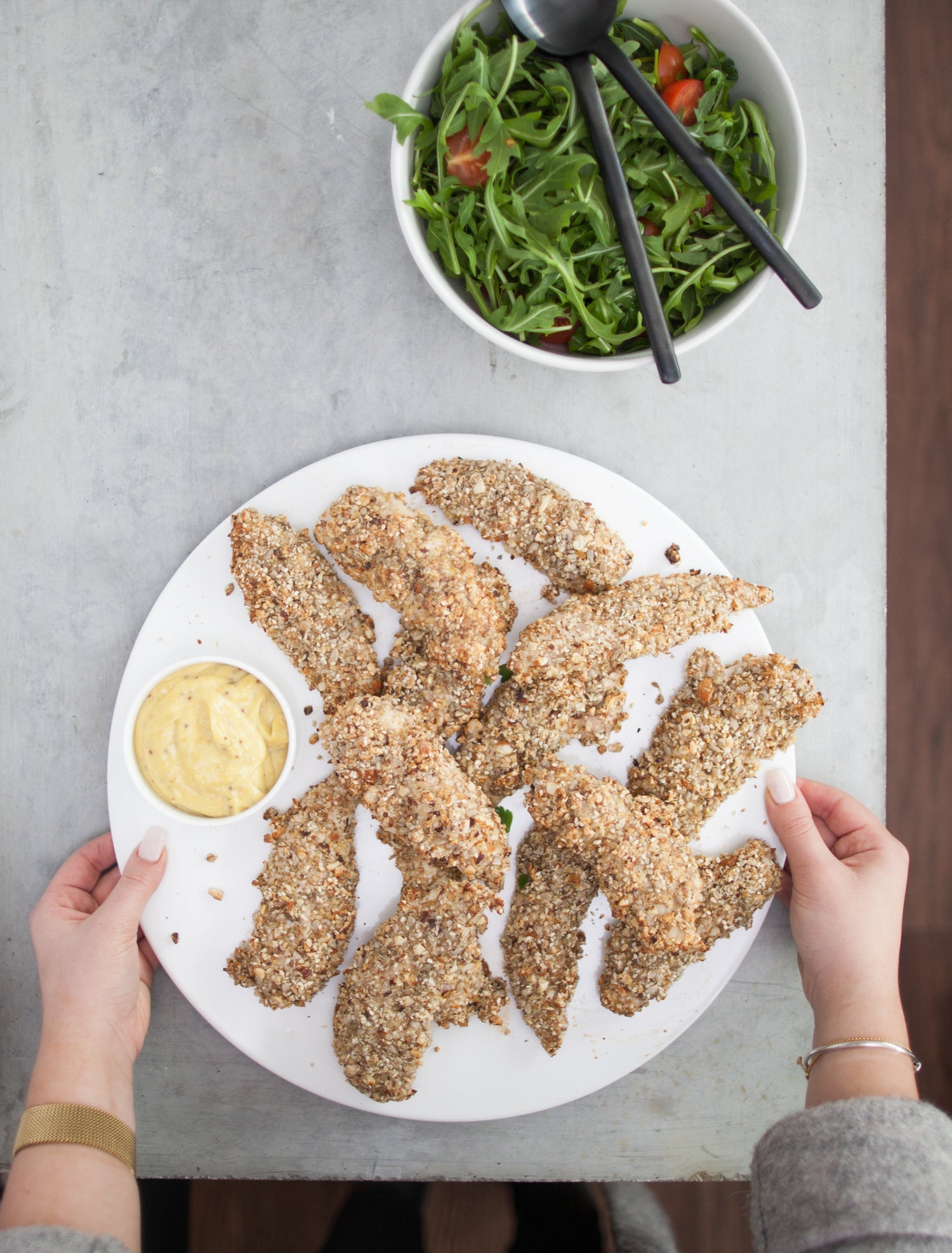 Herb Crumbed Chicken W. Mustard Dressing in the Thermomix | Recipe