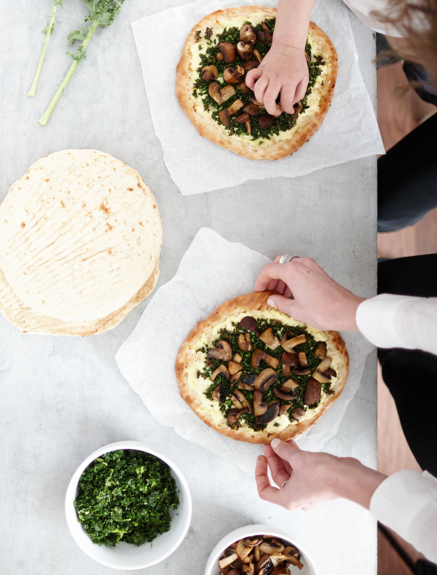 Kale & Mushroom Pizza in the Thermomix | Recipe