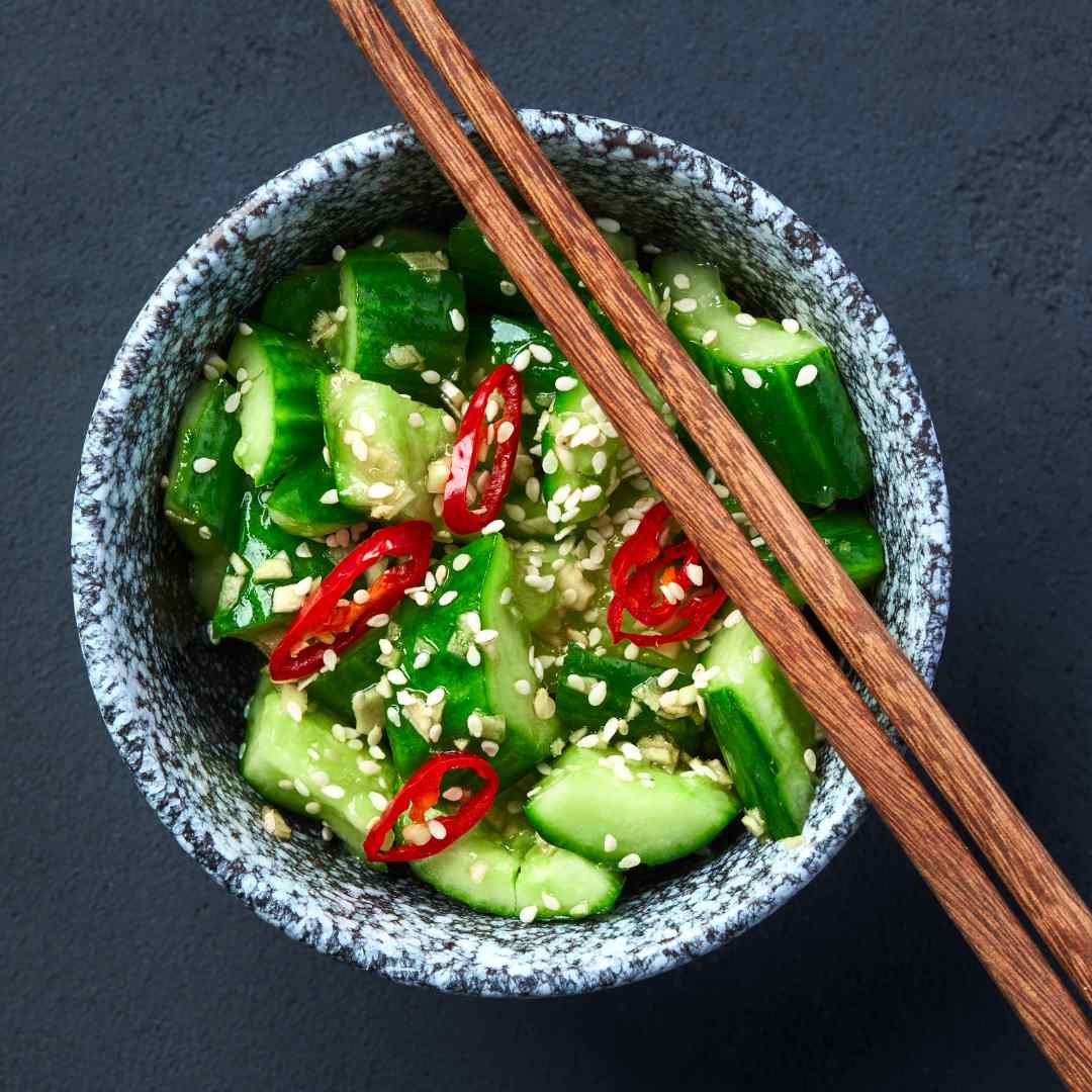 Slow Cooker Crunchy Crushed Cucumber Salad